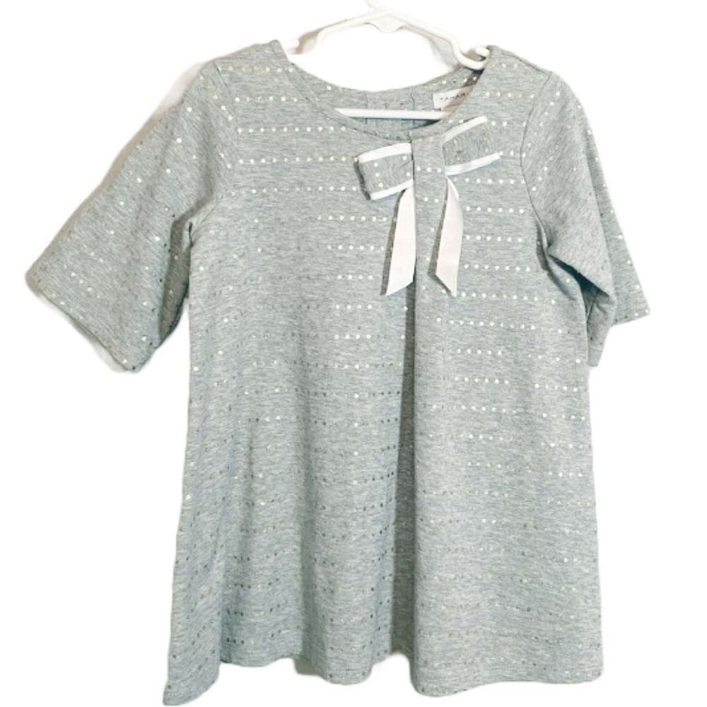 Tahari dress with gold dots and a bow - size 6